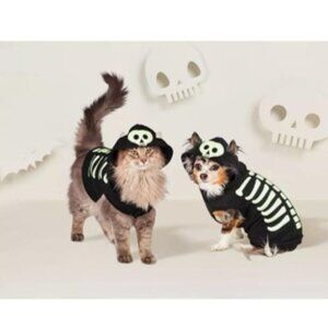 Hyde and Eek! Boutique Skeleton Glow Hoodie Pet Dog Cat Costume Size Small NWT